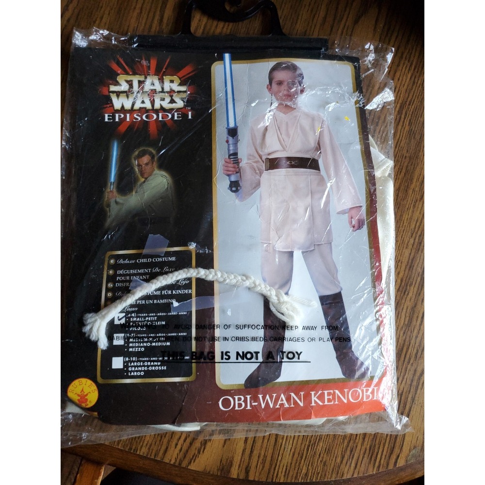Vtg Rubies Star Wars Episode 1 Obi Wan‎ Kenobi Mask Costume Kids Small Halloween